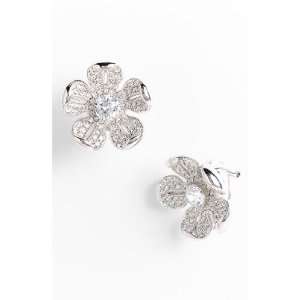  Nadri Eden Flower Pave Clip Earrings ( 