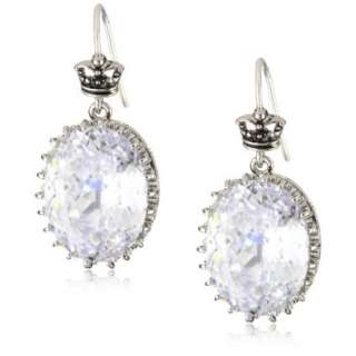 Juicy Couture Earrings Clear Large Oval Drop Earrings   designer shoes 