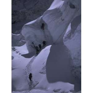  Climbing Khumbu Ice Fall, Nepal Premium Poster Print by 