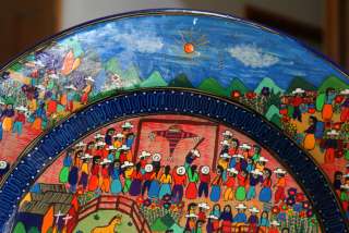 Ceramic Mexican 16 Plate Signed Decorative Folk Art Pottery Clay 