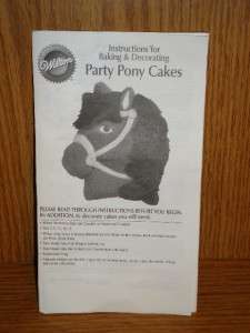 Wilton Cake Baking & Decorating Instructions Choose Pony Bear Football 