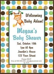 20 Personalized Baby Shower Little Monkey Invitations  