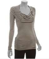 Bailey 44 trench striped stretch long sleeve cowl neck top style 