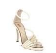 style #314933401 ivory leather gold bar strappy sandals