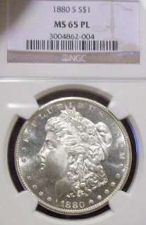   Morgan Silver Dollar MS 65 PL NGC Graded Proof LIke Antique US Coin