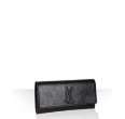 yves saint laurent black glazed leather belle de jour clutch