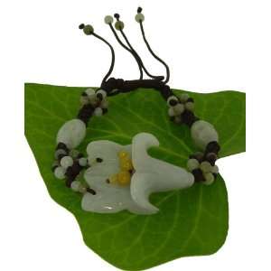  Bellflower Pendant Jade Bracelet Embellished with Magnificent Jade 