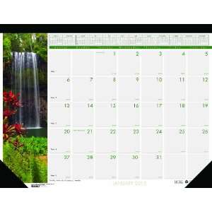  Earthscapes Waterfalls Compact Desk Pad Calendar 12 Months January 
