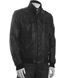 Calvin Klein black faux leather motorcycle jacket
