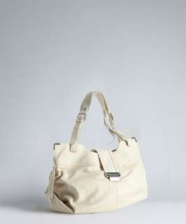 Kooba cream snake embossed leather buckle strap tote   up to 