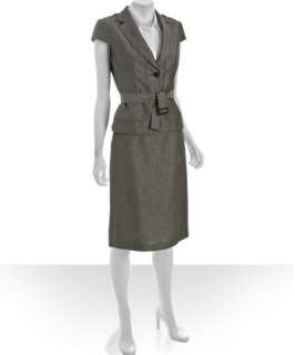 Tahari ASL grey linen blend Chantal skirt suit
