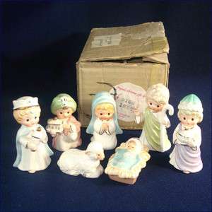 George Good Josef Japan Ceramic Christmas Nativity Set IOB  