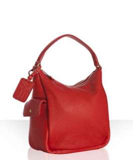 Yves Saint Laurent red pebbled leather Multy small hobo