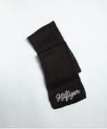 Tommy Hilfiger GIRLS black knit logo end scarf style# 318087101