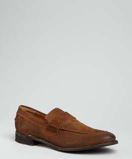 FISK brown suede Jack penny loafers