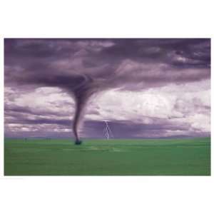  Tornado and Lightning On Field Giclee Poster Print, 56x38 