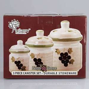  Mulberry 3pc. Stoneware Canister Set   Napa Grape