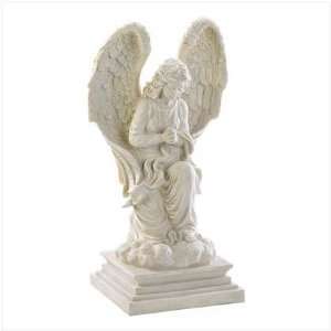    Serenity Faith Reverent Angel Kneeling Statue Decor