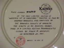 Knowles China 1981 Christmas Plate**Norman Rockwell  