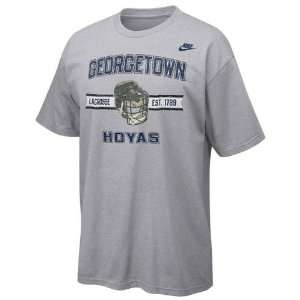   Nike Georgetown Hoyas Ash Lacrosse Helmet T shirt