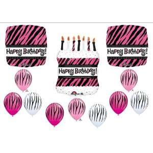 FABULOUS BIRTHDAY PARTY Zebra Stripe Cake Balloons Decorations 