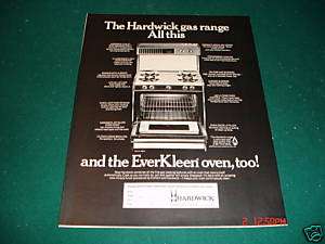 1970 Hardwick Gas Range EverKleen Kitchen Oven Ad  