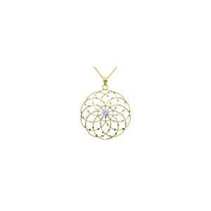   Dreamcatcher Medallion Pendant in 14K Two Tone Gold lockets Jewelry