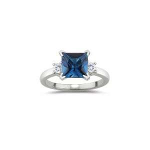   Cts Diamond & 1.89 Cts London Blue Topaz Ring in Platinum 5.5 Jewelry