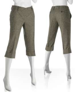 Robert Rodriguez brown tweed wool blend cropped pants   up to 