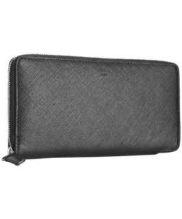 Celine black leather zip continental wallet  