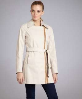 Via Spiga muslin twill Ava asymmetrical zip trench