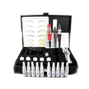  Professional Tattoo Makeup Kit Set TWO Color Machines 10 
