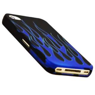 Apple Iphone 4g 4s Blue Flame hard case snap on cover  
