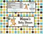 12 Personalized Baby Shower Monkey Candy Bar Wrappers