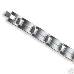 Mens Titanium Bracelet with Alternating Rectangle and Square Links 8 