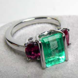 51 ct NATURAL COLOMBIAN EMERALD & RUBY RING 14K GOLD  