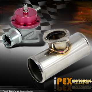 RED TURBO BLOW OFF VALVE BOV+2.50 ADAPTER FLANGE PIPE  