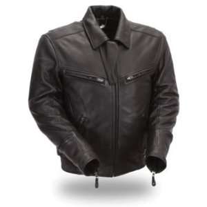   Leather Motorcycle Jacket W/ 3 Level ARMOR (M) XPM285NKDZ Automotive