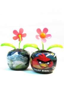 Angry Birds Pot Flip Flap Solar Powered Pink Flower  