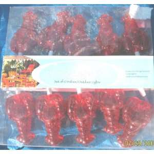  Set of 10 Bright Red Lobster String Lights Kitchen 