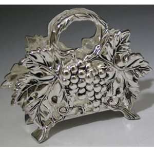 Silver Plated Grape Design Napkin Holder 