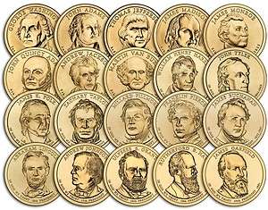   Presidential Dollar Set with Color Folder   INCLUDES BU 40 coins
