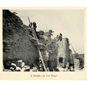  1906 Print Hopi Pueblo Home Hut Native American Indians 