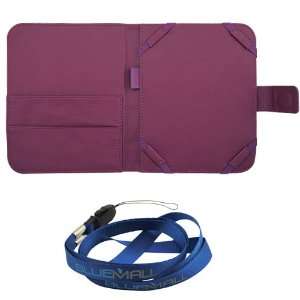  GTMax Purple Wallet Leather PU Case + Neck Strap Lanyard 