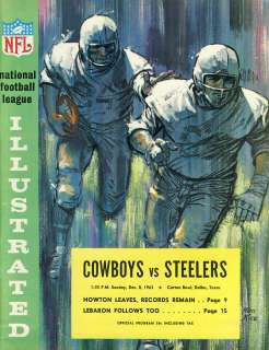 1963 Dallas Cowboys v Pittsburgh Steelers Program  