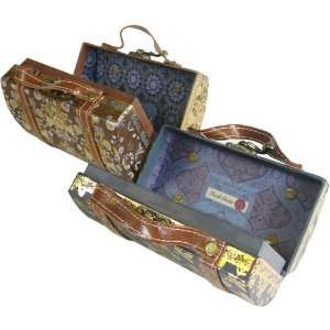  Brown Blue Small Nesting Purse Boxes Set