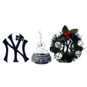  MLB New York Yankees 3 Pack Ornaments