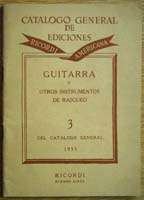 RICORDI 1955 SPANISH RARE GUITAR MUSIC PIECES CATALOG  