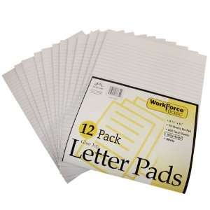  Glue Top Letter Paper Pads, 12 50 Sheet Packs, 8.5 x 11 