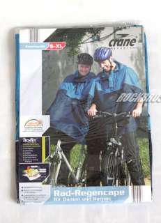 CRANE Bike Cycling Raincoat Rain Cape Unisex Blue Black  